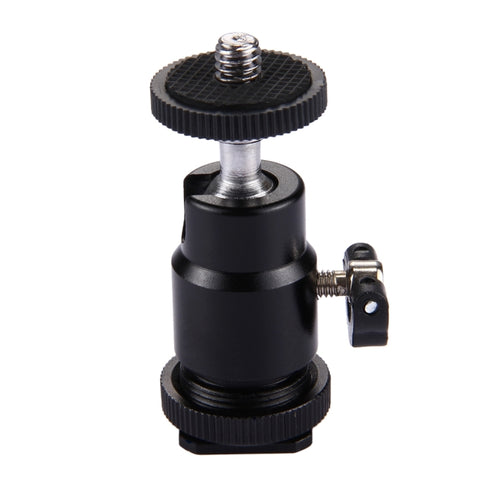 PULUZ หัวขาตั้งกล้องรองเท้าเย็น 1/4 นิ้วหัวสกรูขาตั้งกล้องพร้อมล็อค, Hot Shoe Tripod Head