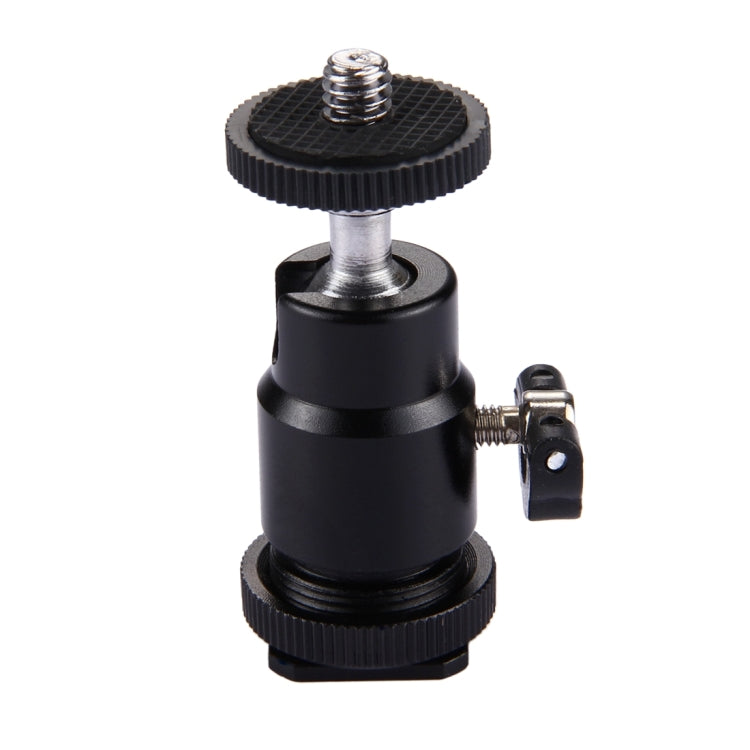 PULUZ หัวขาตั้งกล้องรองเท้าเย็น 1/4 นิ้วหัวสกรูขาตั้งกล้องพร้อมล็อค, Hot Shoe Tripod Head
