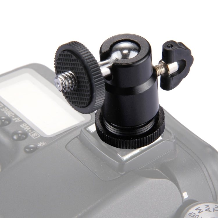 PULUZ หัวขาตั้งกล้องรองเท้าเย็น 1/4 นิ้วหัวสกรูขาตั้งกล้องพร้อมล็อค, Hot Shoe Tripod Head