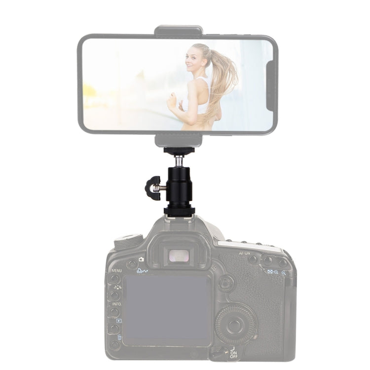 PULUZ หัวขาตั้งกล้องรองเท้าเย็น 1/4 นิ้วหัวสกรูขาตั้งกล้องพร้อมล็อค, Hot Shoe Tripod Head