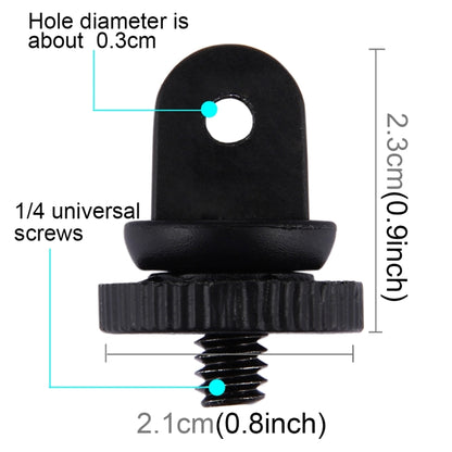PULUZ Mini ขนาด 1/4 นิ้วสกรูอะแดปเตอร์เมาท์ขาตั้งกล้องสำหรับ GoPro Hero11 Black / HERO10 Black / 9 Black / 8 Black / 7/6/5/5 เซสชัน / 4 เซสชัน / 4/3+ / 3/2/1, DJIOsmo Action และกล้องแอคชั่นอื่นๆ, รูสกรูเส้นผ่านศูนย์กลาง 3.9 มม., เส้นผ่านศูนย์กลาง 2.2 ซ...