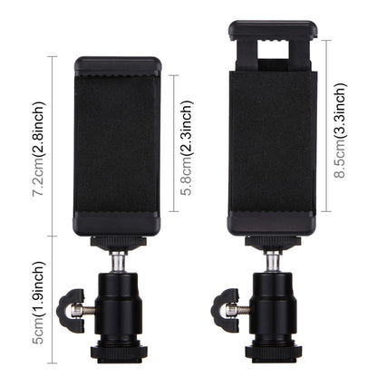 PULUZ 1/4 นิ้วขาตั้งกล้องรองเท้าร้อน + ขาตั้งขาตั้งกล้องสำหรับ iPhone, Samsung, Huawei, HTC, 5.5 ซม. - สมาร์ทโฟนความกว้าง 8 ซม., Tripod Head + Stand Clamp