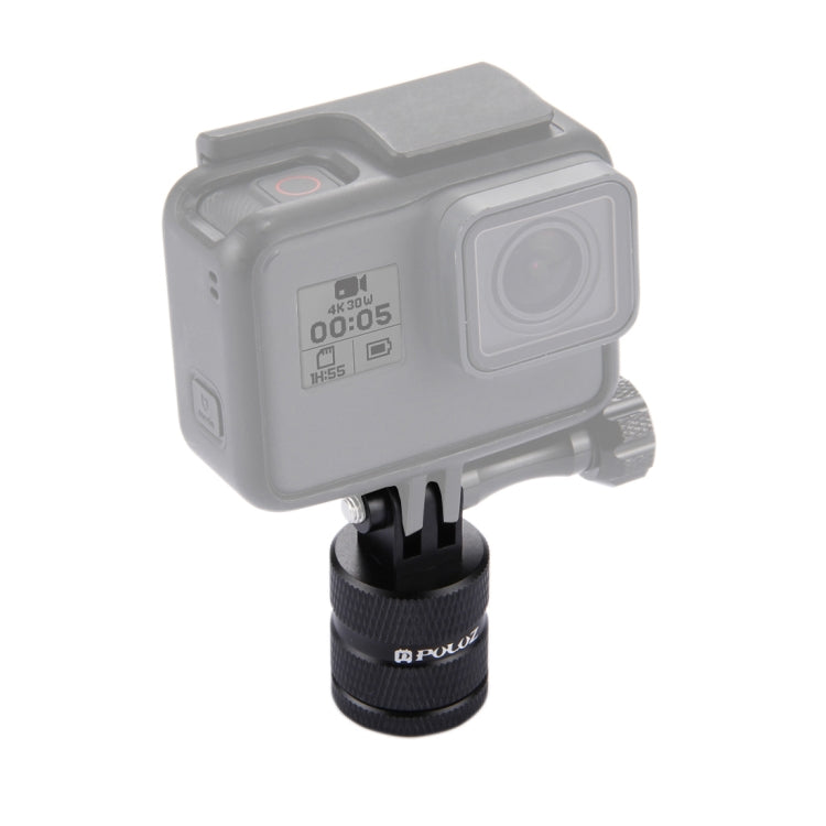 PULUZ 1/4 นิ้วสกรูรูขาตั้งกล้องอะแดปเตอร์ CNC สำหรับ GoPro Hero11 สีดำ / HERO10 สีดำ / 9 สีดำ / 8 สีดำ / 7/6/5/5 เซสชัน / 4 เซสชัน / 4/3 + / 3/2/1, DJI Osmoกล้องแอคชั่นและกล้องแอคชั่นอื่นๆ, 1/4 Inch Long Size