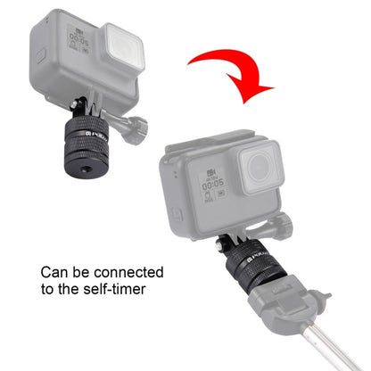 PULUZ 1/4 นิ้วสกรูรูขาตั้งกล้องอะแดปเตอร์ CNC สำหรับ GoPro Hero11 สีดำ / HERO10 สีดำ / 9 สีดำ / 8 สีดำ / 7/6/5/5 เซสชัน / 4 เซสชัน / 4/3 + / 3/2/1, DJI Osmoกล้องแอคชั่นและกล้องแอคชั่นอื่นๆ, 1/4 Inch Long Size