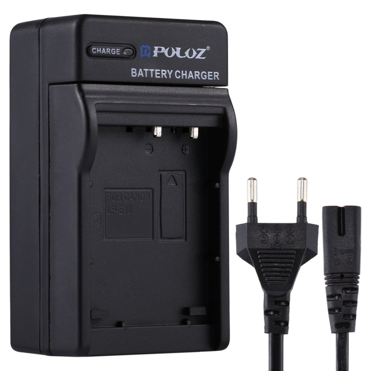 PULUZ EU ปลั๊กเครื่องชาร์จแบตเตอรี่พร้อมสายเคเบิลสำหรับแบตเตอรี่ Casio CNP130, CNP130 EU Plug