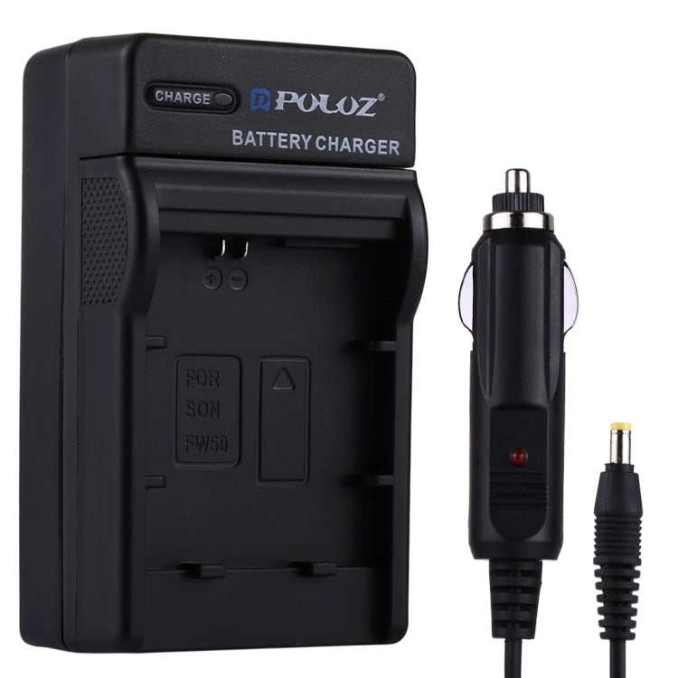 เครื่องชาร์จแบตเตอรี่กล้องดิจิตอล PULUZ สำหรับแบตเตอรี่ Sony NP-FW50, NP-FW50 Car Charger