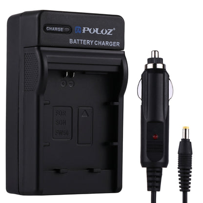 เครื่องชาร์จแบตเตอรี่กล้องดิจิตอล PULUZ สำหรับแบตเตอรี่ Sony NP-FW50, NP-FW50 Car Charger
