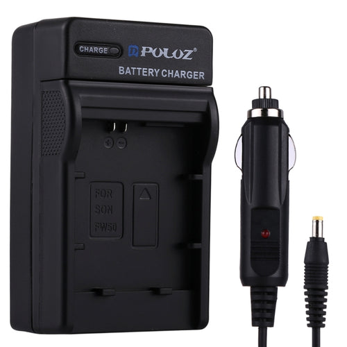 เครื่องชาร์จแบตเตอรี่กล้องดิจิตอล PULUZ สำหรับแบตเตอรี่ Sony NP-FW50, NP-FW50 Car Charger