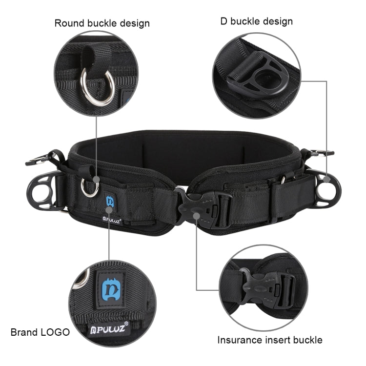 PULUZ เข็มขัดรัดเอวมัดอเนกประสงค์พร้อมตะขอสำหรับกล้อง SLR / DSLR, Waistband Strap