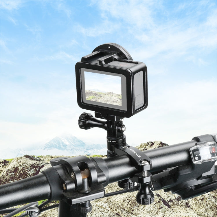 PULUZ การหมุน 360 องศาจักรยานอลูมิเนียมแฮนด์อะแดปเตอร์เมาท์พร้อมสกรูสำหรับ GoPro Hero11 สีดำ / HERO10 สีดำ / 9 สีดำ / 8 สีดำ / 7/6/5/5 เซสชัน / 4 เซสชัน / 4/3+ / 3/2/1, DJI Osmoกล้องแอคชั่นและกล้องแอคชั่นอื่นๆ, Handlebar Adapter Mount 2