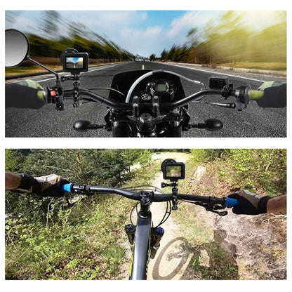 PULUZ การหมุน 360 องศาจักรยานอลูมิเนียมแฮนด์อะแดปเตอร์เมาท์พร้อมสกรูสำหรับ GoPro Hero11 สีดำ / HERO10 สีดำ / 9 สีดำ / 8 สีดำ / 7/6/5/5 เซสชัน / 4 เซสชัน / 4/3+ / 3/2/1, DJI Osmoกล้องแอคชั่นและกล้องแอคชั่นอื่นๆ, Handlebar Adapter Mount 2