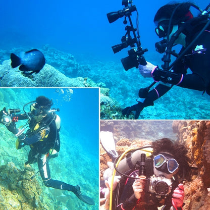 PULUZ Dual มือถือดำน้ำ Light Arm CNC อลูมิเนียม Mount พร้อมเชือกเส้นเล็กสำหรับ GoPro Hero11 Black / HERO10 Black / HERO9 Black / HERO8 / HERO7 / 6/5/5 เซสชัน / 4 เซสชัน / 4/3 + / 3/2/1, Insta360 ONE R, DJI Osmo Action และกล้องแอคชั่นอื่นๆ              ...