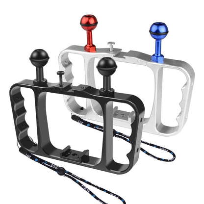 PULUZ Dual มือถือดำน้ำ Light Arm CNC อลูมิเนียม Mount พร้อมเชือกเส้นเล็กสำหรับ GoPro Hero11 Black / HERO10 Black / HERO9 Black / HERO8 / HERO7 / 6/5/5 เซสชัน / 4 เซสชัน / 4/3 + / 3/2/1, Insta360 ONE R, DJI Osmo Action และกล้องแอคชั่นอื่นๆ              ...