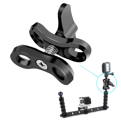 PULUZ Ball Clamp Close Hole กล้องดำน้ำวงเล็บ CNC อลูมิเนียมสปริงไฟฉาย Clamp สำหรับดำน้ำระบบถ่ายภาพใต้น้ำ, Single Ball Close Hole(Black), Single Ball Close Hole(Blue), Single Ball Close Hole(Red)