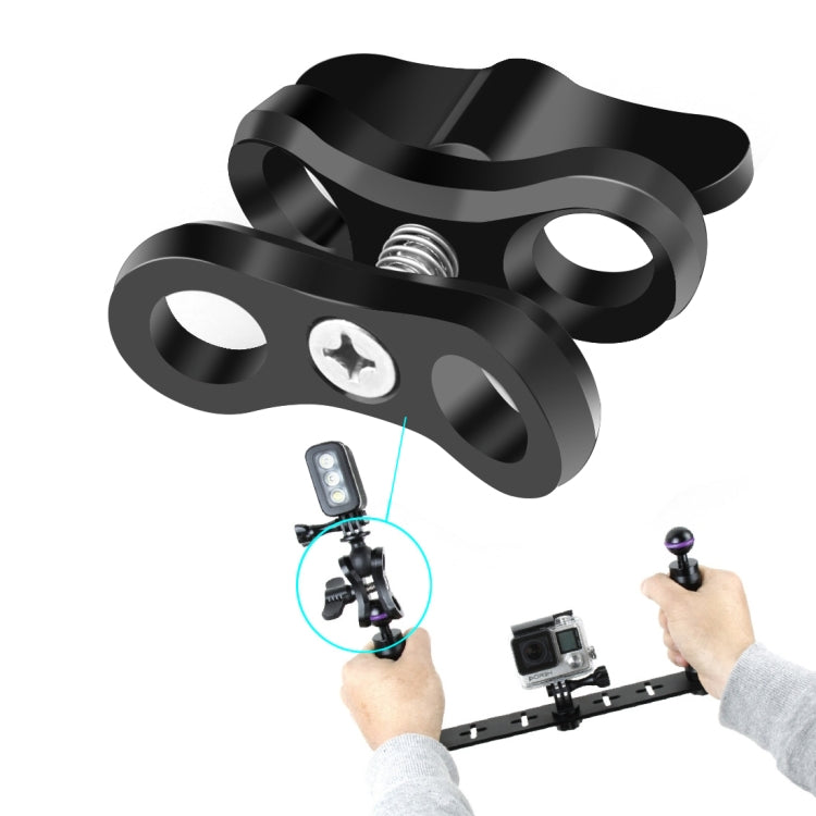 PULUZ Ball Clamp Close Hole กล้องดำน้ำวงเล็บ CNC อลูมิเนียมสปริงไฟฉาย Clamp สำหรับดำน้ำระบบถ่ายภาพใต้น้ำ, Single Ball Close Hole(Black), Single Ball Close Hole(Blue), Single Ball Close Hole(Red)