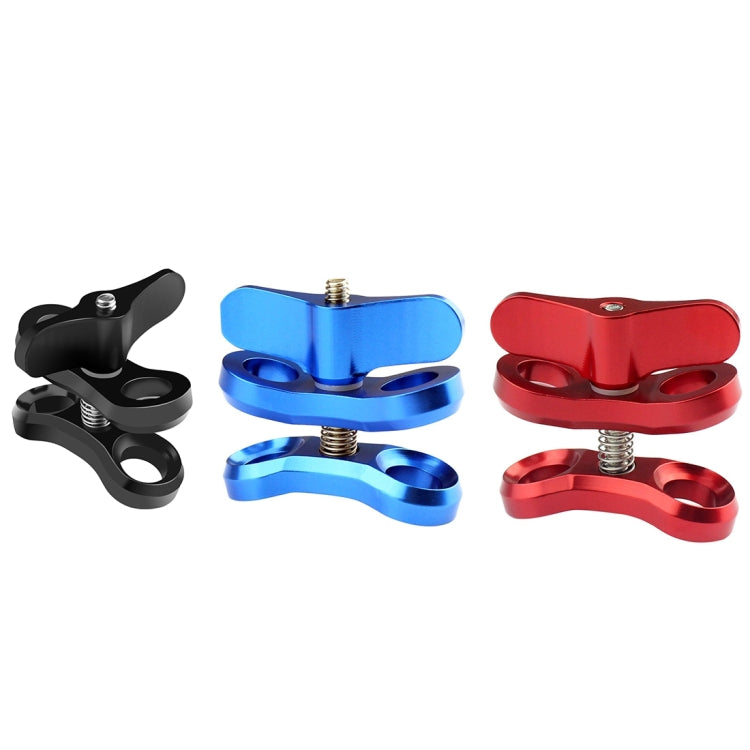 PULUZ Ball Clamp Close Hole กล้องดำน้ำวงเล็บ CNC อลูมิเนียมสปริงไฟฉาย Clamp สำหรับดำน้ำระบบถ่ายภาพใต้น้ำ, Single Ball Close Hole(Black), Single Ball Close Hole(Blue), Single Ball Close Hole(Red)