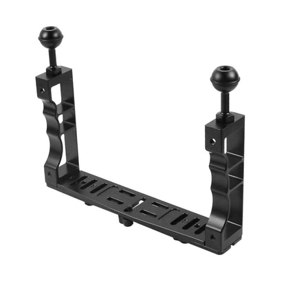 PULUZ ปรับการดำน้ำแบบ Dual มือถือ CNC อลูมิเนียมที่วางแขนโคมไฟสำหรับ GoPro Hero11 สีดำ / HERO10 สีดำ / HERO9 สีดำ / HERO8 / HERO7 / 6/5/5 เซสชัน / 4 เซสชัน / 4/3 + / 3/2/1, Insta360 ONER, DJI Osmo Action และกล้องแอคชั่นอื่นๆ, Dual Hand-held Arm Holder