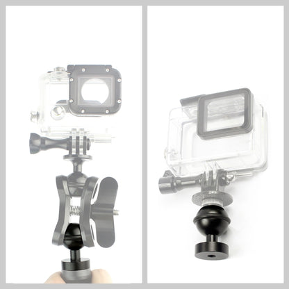 PULUZ CNC อลูมิเนียมบอลหัวอะแดปเตอร์เมาท์สำหรับ GoPro Hero11 สีดำ / HERO10 สีดำ / 9 สีดำ / 8 สีดำ / 7/6/5/5 เซสชัน / 4 เซสชัน / 4/3 + / 3/2/1, DJI Osmo การกระทำและการกระทำอื่น ๆกล้องเส้นผ่านศูนย์กลาง: 2.5 ซม, CNC Aluminum (Black)