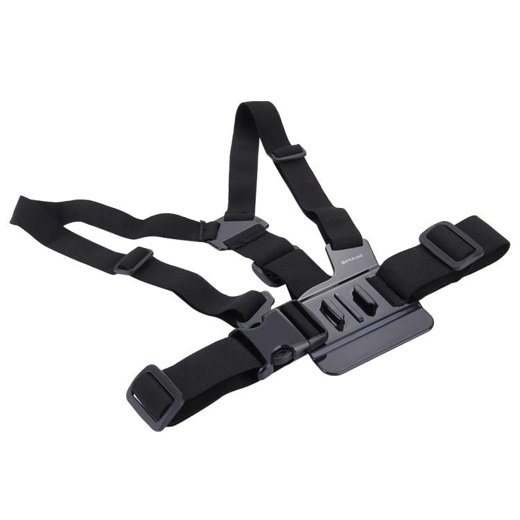 PULUZ เข็มขัดเมาท์ตัวปรับได้สายรัดหน้าอกพร้อม J Hook Mount และสกรูยาวสำหรับ GoPro Hero11 Black / HERO10 Black / HERO9 Black / HERO8 Black / HERO7 / 6/5/5 เซสชัน / 4 เซสชัน / 4/3+ / 3/2/1, Insta360 ONE R, DJI Osmo Action และกล้องแอคชั่นอื่นๆ, Chest Strap