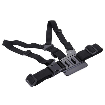 PULUZ เข็มขัดเมาท์ตัวปรับได้สายรัดหน้าอกพร้อม J Hook Mount และสกรูยาวสำหรับ GoPro Hero11 Black / HERO10 Black / HERO9 Black / HERO8 Black / HERO7 / 6/5/5 เซสชัน / 4 เซสชัน / 4/3+ / 3/2/1, Insta360 ONE R, DJI Osmo Action และกล้องแอคชั่นอื่นๆ, Chest Strap