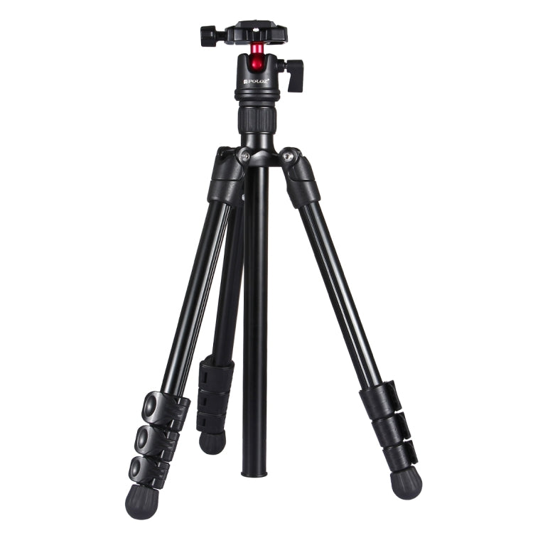 PULUZ ขาพับ 4 ส่วนขาตั้งกล้องโลหะพร้อมหัวบอล 360 องศาสำหรับกล้อง DSLR และกล้องดิจิตอลความสูงที่ปรับได้: 42-130 ซม., Adjustable Height: 42-130cm