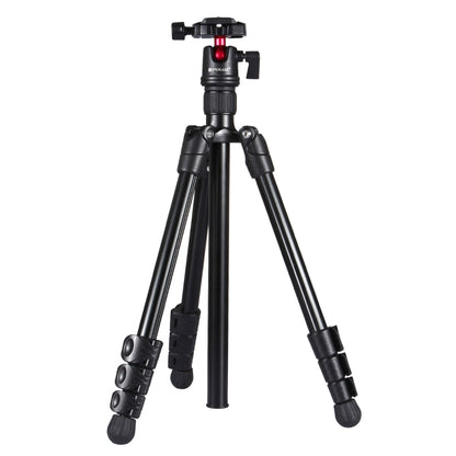 PULUZ ขาพับ 4 ส่วนขาตั้งกล้องโลหะพร้อมหัวบอล 360 องศาสำหรับกล้อง DSLR และกล้องดิจิตอลความสูงที่ปรับได้: 42-130 ซม., Adjustable Height: 42-130cm