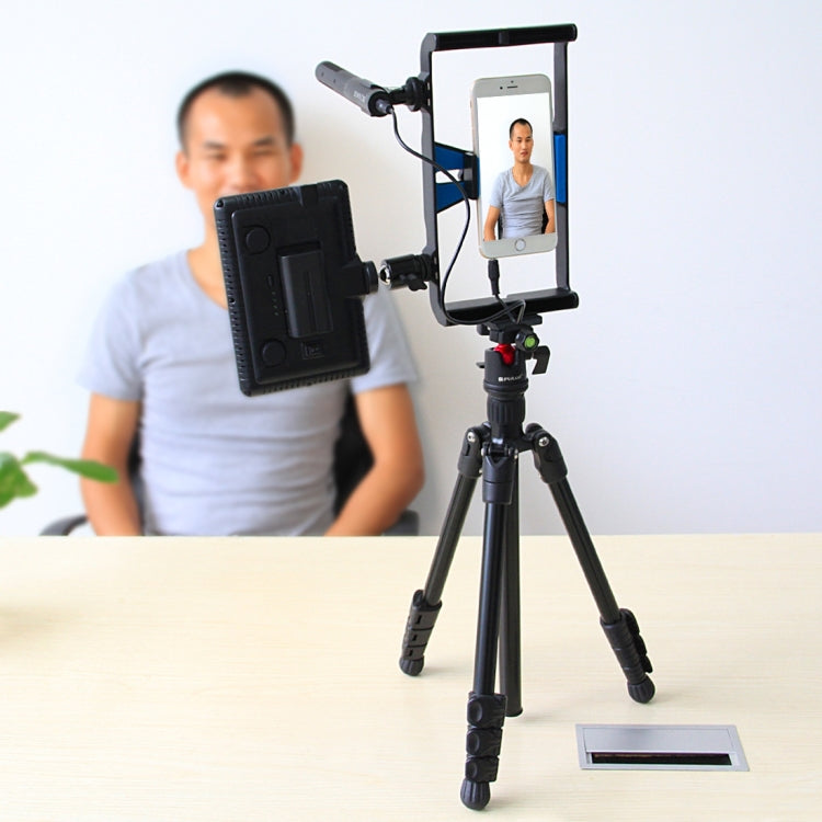 PULUZ ขาพับ 4 ส่วนขาตั้งกล้องโลหะพร้อมหัวบอล 360 องศาสำหรับกล้อง DSLR และกล้องดิจิตอลความสูงที่ปรับได้: 42-130 ซม., Adjustable Height: 42-130cm