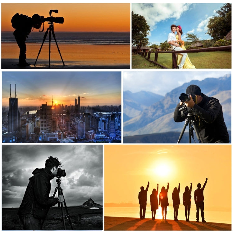 PULUZ ขาพับ 4 ส่วนขาตั้งกล้องโลหะพร้อมหัวบอล 360 องศาสำหรับกล้อง DSLR และกล้องดิจิตอลความสูงที่ปรับได้: 42-130 ซม., Adjustable Height: 42-130cm