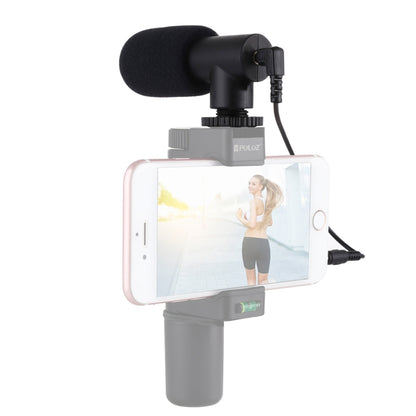 PULUZ 3.5 มม. บันทึกเสียงสเตอริโอ Vlogging ไมโครโฟนสัมภาษณ์มืออาชีพสำหรับกล้อง DSLR และ DV, สมาร์ทโฟน, Mini Microphone
