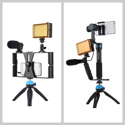 PULUZ 3.5 มม. บันทึกเสียงสเตอริโอ Vlogging ไมโครโฟนสัมภาษณ์มืออาชีพสำหรับกล้อง DSLR และ DV, สมาร์ทโฟน, Mini Microphone