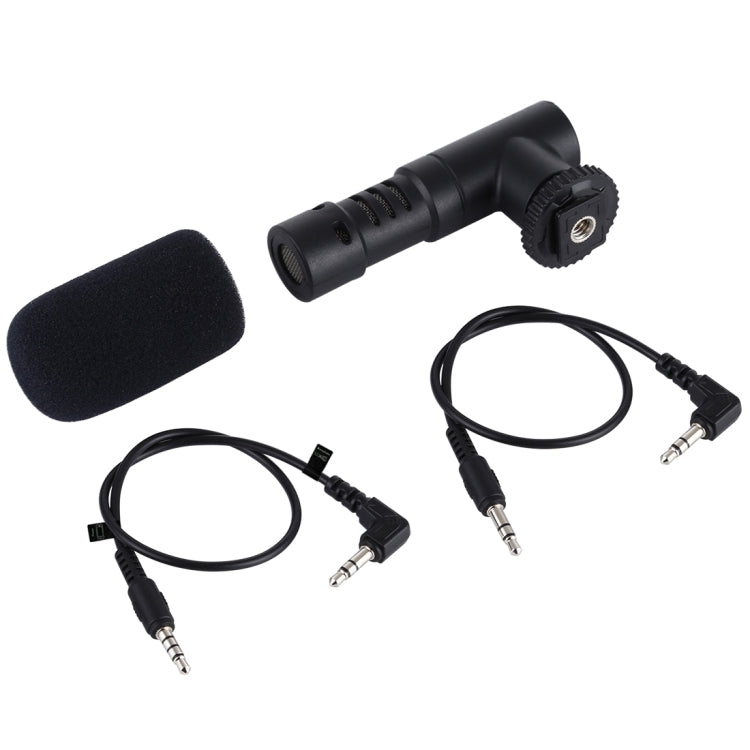 PULUZ 3.5 มม. บันทึกเสียงสเตอริโอ Vlogging ไมโครโฟนสัมภาษณ์มืออาชีพสำหรับกล้อง DSLR และ DV, สมาร์ทโฟน, Mini Microphone