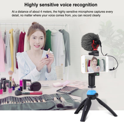 PULUZ Professional Interview Condenser วิดีโอไมโครโฟน Shotgun พร้อมสายสัญญาณเสียง 3.5 มม. สำหรับกล้อง DSLR และ DV, Shotgun Microphone