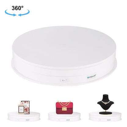 PULUZ 30 ซม.USB ไฟฟ้าหมุนแผ่นเสียงขาตั้งจอแสดงผลวิดีโอ Props แผ่นเสียงสำหรับถ่ายภาพ,โหลด 10-20 กก., 30cm Load Load 10-20kg  Black, 30cm Load Load 10-20kg White