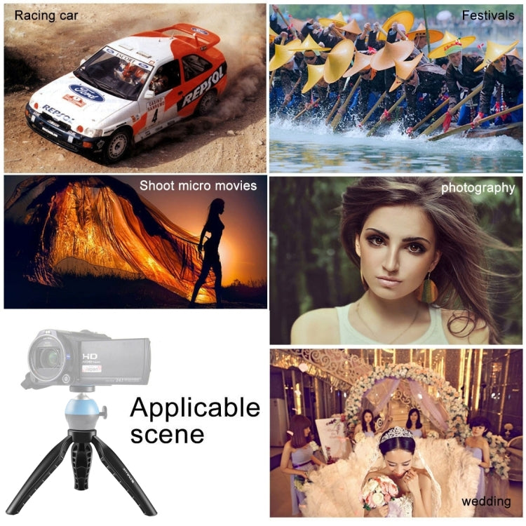 PULUZ Simple Mini ABS ขาตั้งกล้องตั้งโต๊ะพร้อมสกรู 1/4 นิ้วสำหรับกล้อง DSLR และกล้องดิจิตอลความสูงในการทำงาน: 9 ซม., ABS Tripod