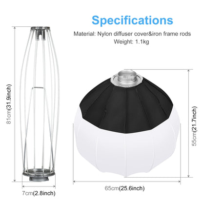 PULUZ 65cm โคมไฟแบบพับได้ Softbox SpeedLite Flash Light แบบพับได้ ดิฟฟิวเซอร์, 65cm Softbox