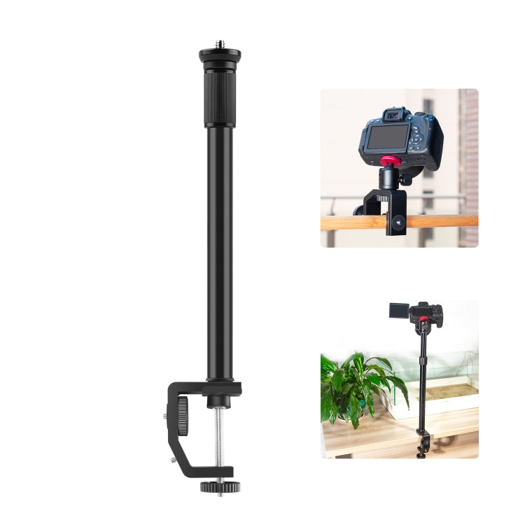 PULUZ C Clamp Mount Light Stand ส่วนต่อขยายแกนกลางก้านชุดยึด Monopod ความยาวก้าน: 33-60 ซม, C Clamp Extension Rod
