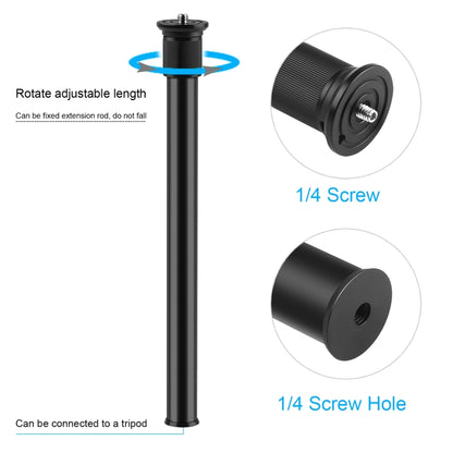 PULUZ C Clamp Mount Light Stand ส่วนต่อขยายแกนกลางก้านชุดยึด Monopod ความยาวก้าน: 33-60 ซม, C Clamp Extension Rod