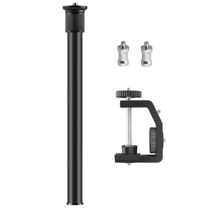 PULUZ C Clamp Mount Light Stand ส่วนต่อขยายแกนกลางก้านชุดยึด Monopod ความยาวก้าน: 33-60 ซม, C Clamp Extension Rod
