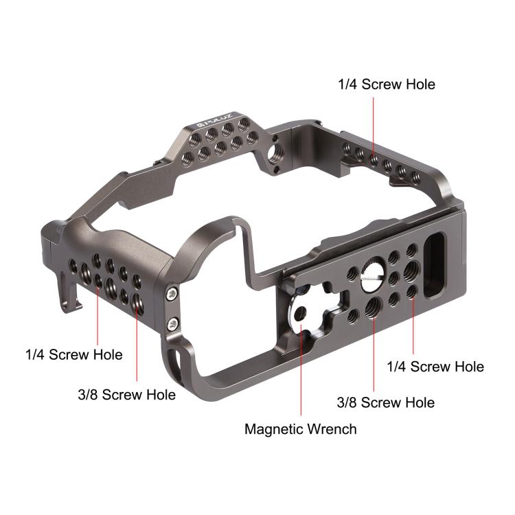PULUZ โคลงกรงกล้องวิดีโอสำหรับ Canon EOS R5 / R5C / EOS R6 / R6 II โดยไม่ต้องจับ, For Canon EOS R5 Cage