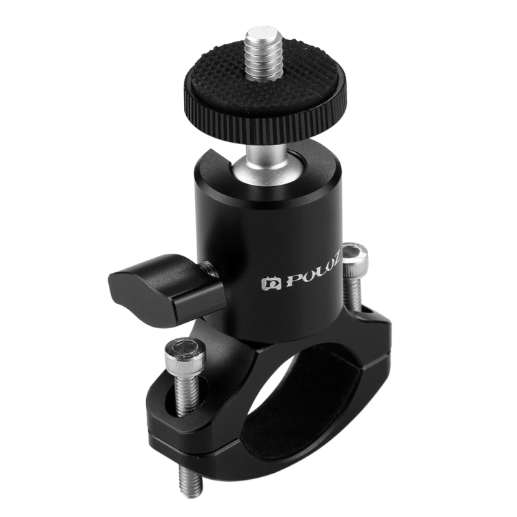 PULUZ จักรยานอลูมิเนียมมือจับขาตั้งกล้องหัวบอลอะแดปเตอร์เมาท์สำหรับ GoPro HERO10 สีดำ / HERO9 สีดำ / HERO8 สีดำ / 7/6/5/5 เซสชัน / 4 เซสชัน / 4/3+ / 3/2/1, DJI Osmo Action, Xiaoyi และอื่น ๆกล้องแอ็คชั่น, Ball Head Mount