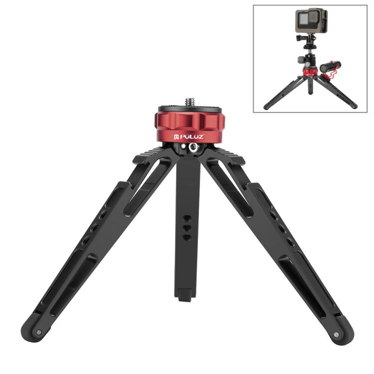 PULUZ Desktop Vlogging ที่วางขาตั้งกล้องสดพร้อมฐานรองเท้าเย็นสำหรับกล้อง DSLR และกล้องดิจิตอลความสูงที่ปรับได้: 7.5-14.5 ซม., Desktop Live Tripod