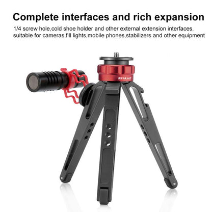 PULUZ Desktop Vlogging ที่วางขาตั้งกล้องสดพร้อมฐานรองเท้าเย็นสำหรับกล้อง DSLR และกล้องดิจิตอลความสูงที่ปรับได้: 7.5-14.5 ซม., Desktop Live Tripod