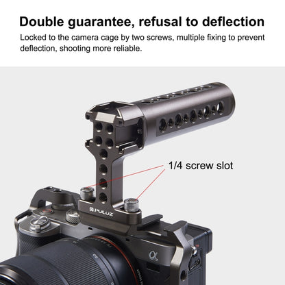 PULUZ มือถือโคลงวิดีโอมือจับด้านบนพร้อม 3 รองเท้าเย็นภูเขาสำหรับกรงกล้อง, For Camera Cage Top Handle