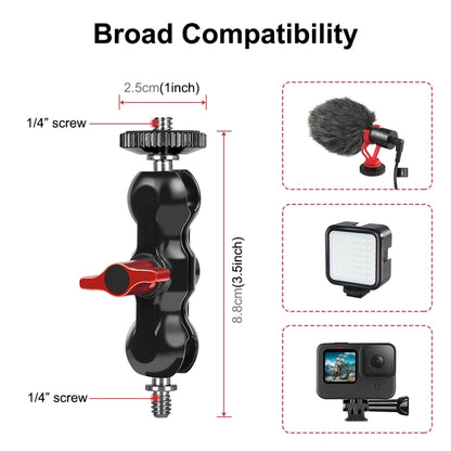 PULUZ มัลติฟังก์ชั่น Magic Arm Ball Mount Clamp Crab คีมคลิป, Ball Mount Clamp