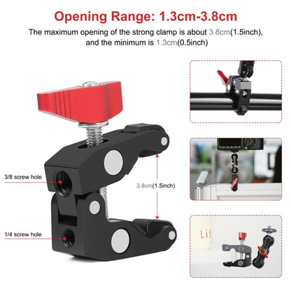 PULUZ มัลติฟังก์ชั่น Magic Arm Ball Mount Clamp Crab คีมคลิป, Ball Mount Clamp