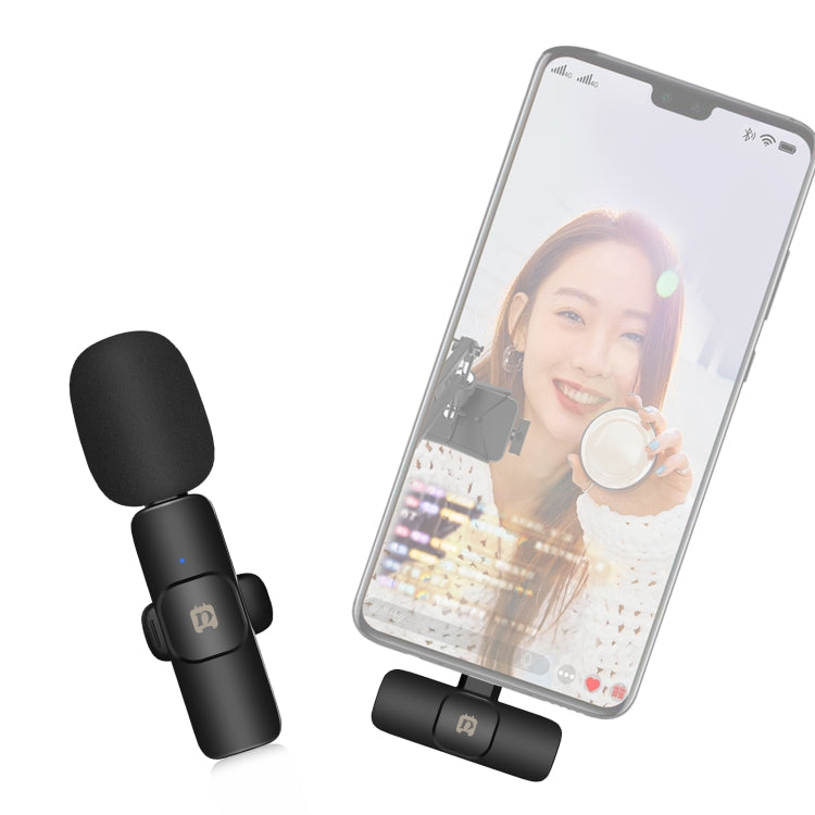 PULUZ ไมโครโฟนรีเวิร์บลดเสียงรบกวนแบบหนีบเสื้อแบบไร้สายสำหรับอุปกรณ์ Type-C / USB-C รองรับการชาร์จโทรศัพท์, Type-C Wireless Microphone
