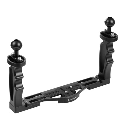 PULUZ Dual Handle อลูมิเนียมอัลลอยด์ถาดโคลงสำหรับตัวเรือนกล้องใต้น้ำ, Light Aluminium Tray Stabilizer(Red), Light Aluminium Tray Stabilizer(Black)