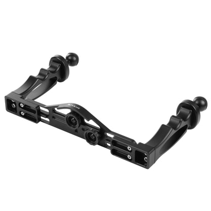PULUZ Dual Handle อลูมิเนียมอัลลอยด์ถาดโคลงสำหรับตัวเรือนกล้องใต้น้ำ, Light Aluminium Tray Stabilizer(Red), Light Aluminium Tray Stabilizer(Black)