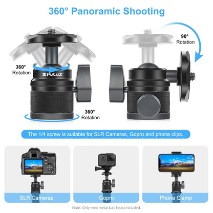 PULUZ 360 Panorama Aluminium Alloy ขาตั้งหัวบอลอะแดปเตอร์พร้อม Knob Lock, 360 Panorama