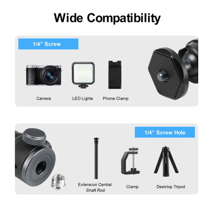 PULUZ 360 Panorama Aluminium Alloy ขาตั้งหัวบอลอะแดปเตอร์พร้อม Knob Lock, 360 Panorama